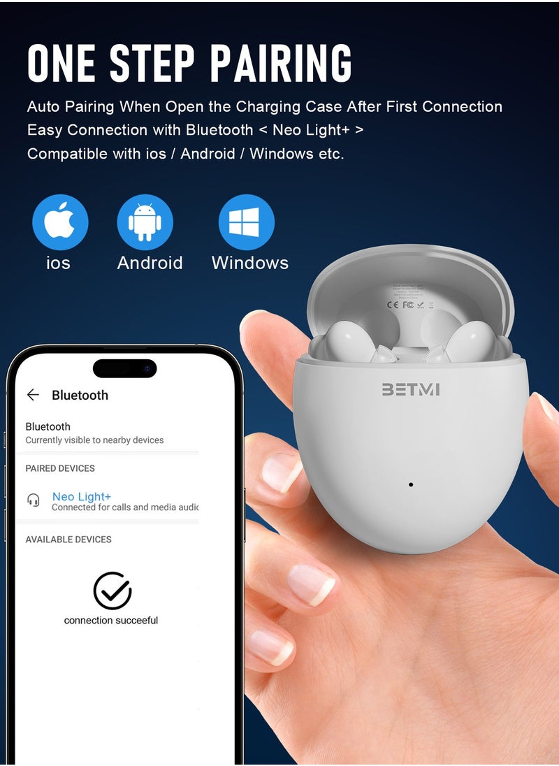 BETMI - True Wireless Earbuds - In-Ear Bluetooth5.4 Headphones, IPX5 Waterproof TWS With Dual Mic For Sport, Light-Weight Earphones For Android iOS/iPhone - White - pzsku/Z738A6ACD695F1CFE63DFZ/45/_/1728648228/ca30758a-eea1-4081-9b1c-ee5196e53cb2