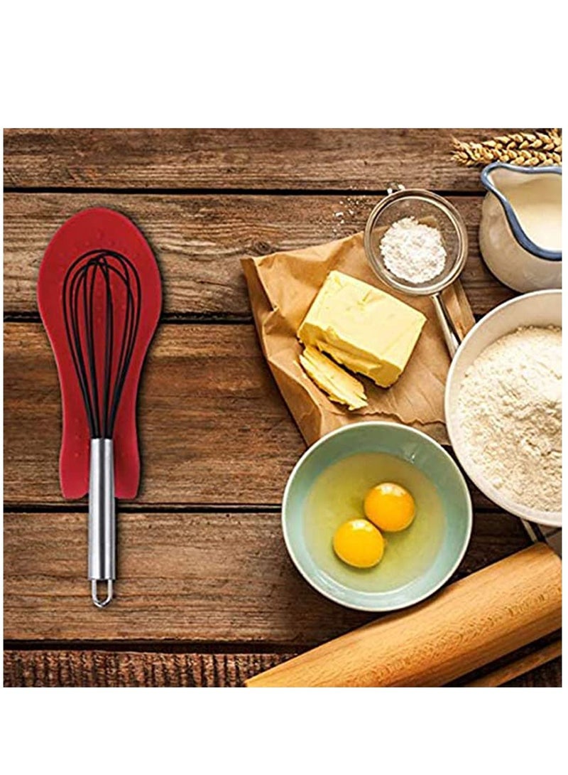 KASTWAVE Silicone Spoon Rests, 2 Pack Big Flexible Almond-Shaped Spoon Holder for Kitchen Cooking Utensil Rest Ladle Spoon Holder for Countertop Vibrant Colors 7.68 X 3.74 inches - Image 4