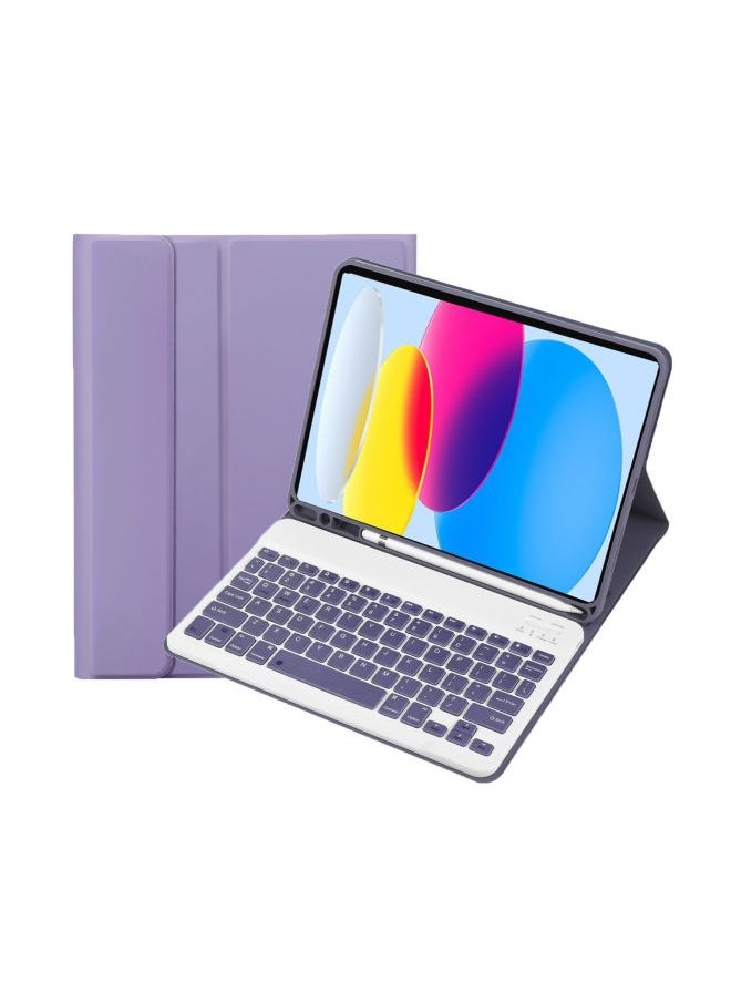 Generic - For Samsung TabS9FE11 Inch 2023 Protective Cover Wonderful Control Magnetic Suction Colorful Backlit Bluetooth Keyboard Soft Shell-Color:Smoked Clothes Purple-Bluetooth Keyboard-Product Type:Samsung Tab S9 11 Inch 2023 - Image 1