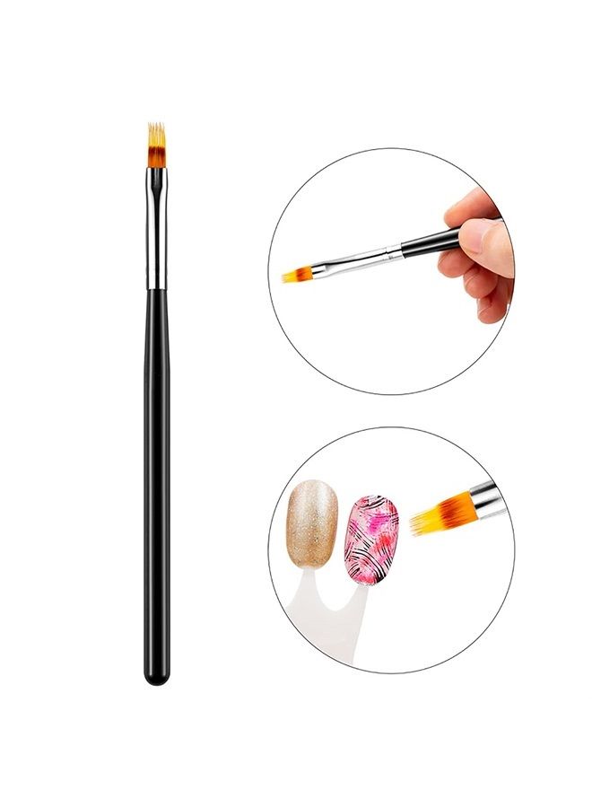 WOKOTO 10 Pcs Nail Ombre Brushes For Acrylic Nails Nail Art Brushes Kit With 4 Nail Sponges Tips Gradient Nail Brushes Ombre 5 Size 2 Way Nail Liner Brushes And Nail Dotting Tools Kit - Image 3