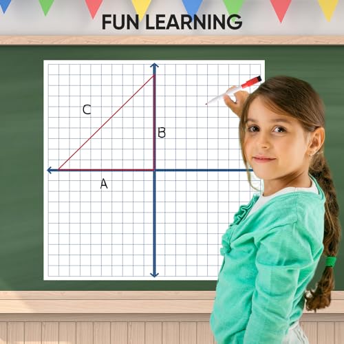 Lalutte Magnetic XY Coordinate Dry Erase Grid, 35" x 35" Inches, Dry Erase Graph Board, Magnetic Coordinate Plane for White Board, Teacher Math Classroom Must Haves, School Classroom Office Supplies - Image 4