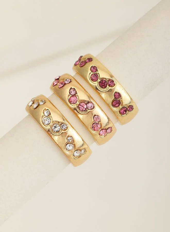 Girls Set of 3 - Embellished Butterfly Rings