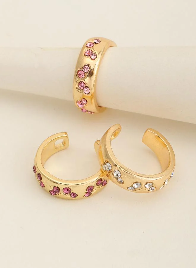 Take Two  Girls Set of 3 - Embellished Butterfly Rings for Women | Best Price UAE