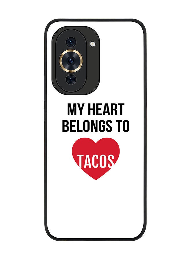 Stylizedd Rugged Black edge case for Huawei nova 10 4G Slim fit Soft Case Flexible Rubber Edges Anti Drop TPU Gel Thin Cover -  My heart belongs to tacos - Image 1