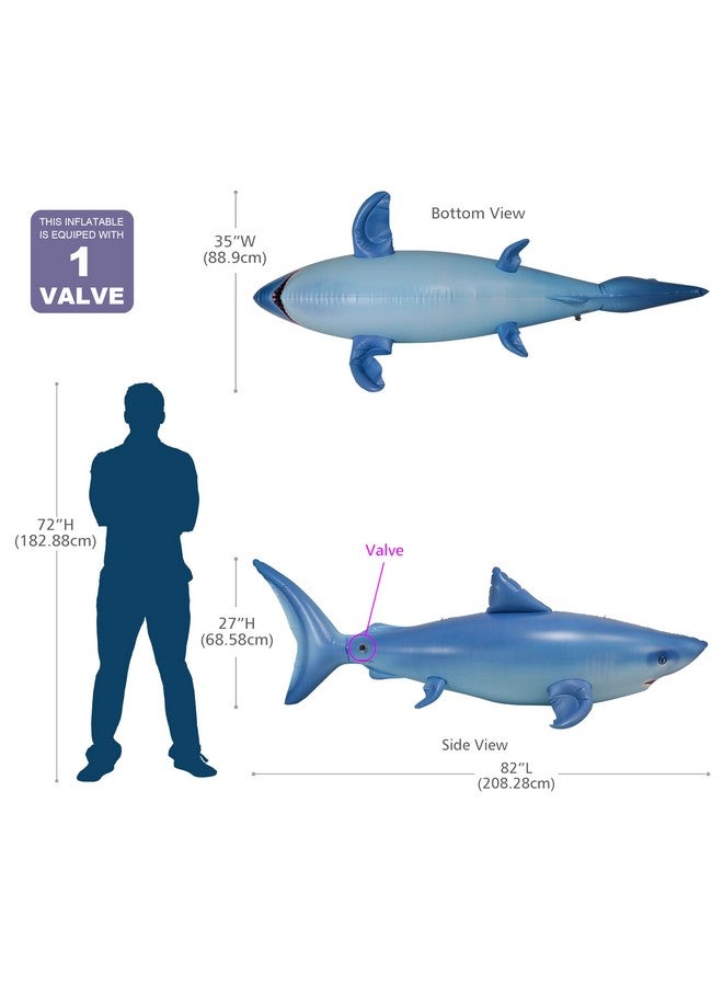جيت كرييشنز نفخ القرش الحيوان المائي 1 قطعة 82 بوصة حمام سباحة طويل اللعب صور الدعامة موضوع حفلة محور شماعات (2) - Image 2