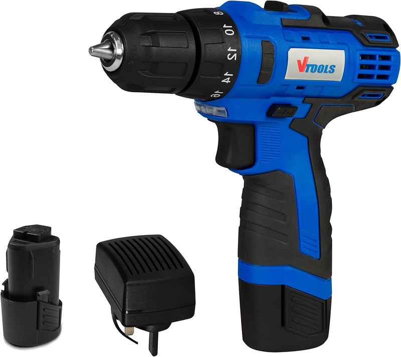 VTOOLS 12V 1.5 Ah Cordless Drill Driver For Drilling And Fastening,Blue,Vt1202 - Image 3