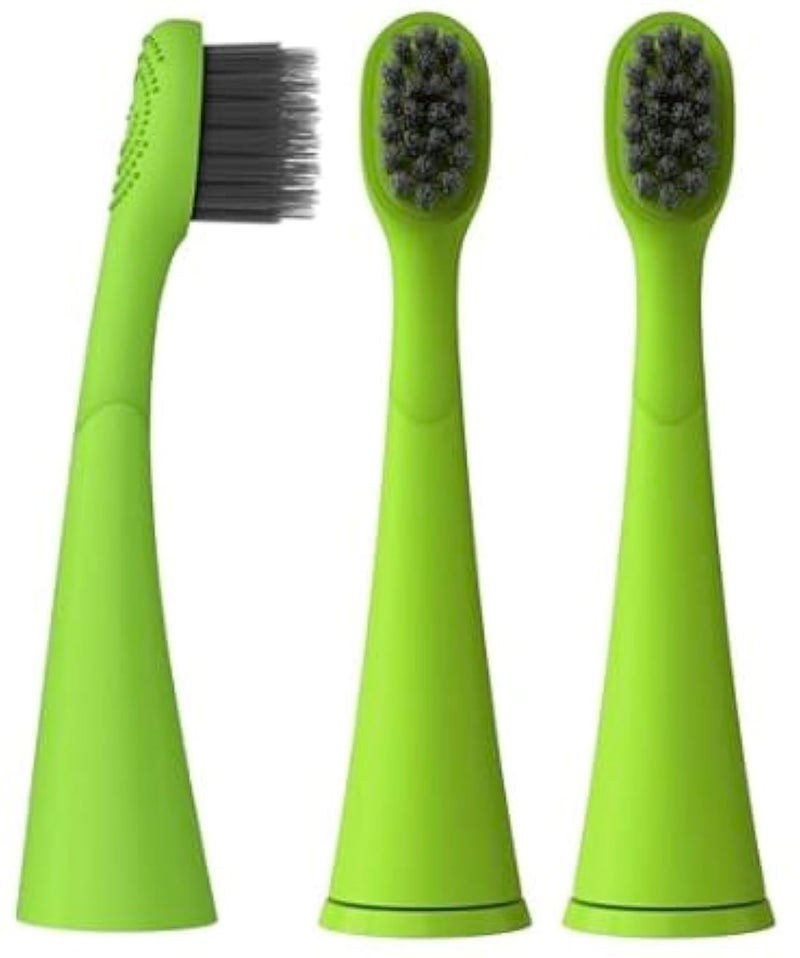 BURST Genuine Replacement Heads for Kids Electric Toothbrush Green3 Pack Perfect Fit Ultra Soft Bristles 9 Months of Supply
