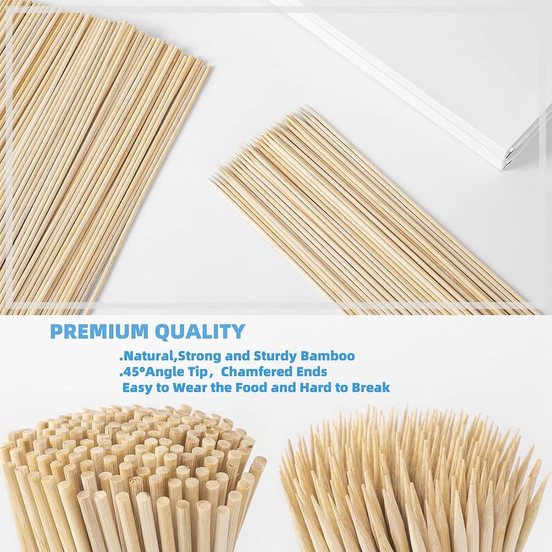 12 inch Bamboo Skewers, 100 PCS Natural Wooden Skewers for Grilling, Fruit, BBQ, Corn & More Food, Kabob Sticks Suitable for Party, Kitchen and Crafting - Image 3