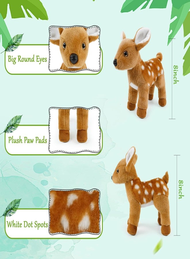 JUSTQUNSEEN Stuffed Animals Toy Farm Animals 8 INCH,Plushies Stuffed Animals for Girls Plush Toys Little Stuffed Animal, Cute Stuffed Animal Plush Toy for Boy Girls (Standing Sika Deer) - Image 2