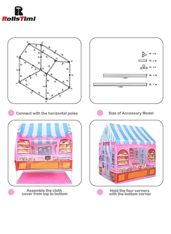 Super Joy Pink Candy Princess Kids Tent Playhouses Tent for Kids Outdoor Indoor PlayHouse Castle Tent - Image 5