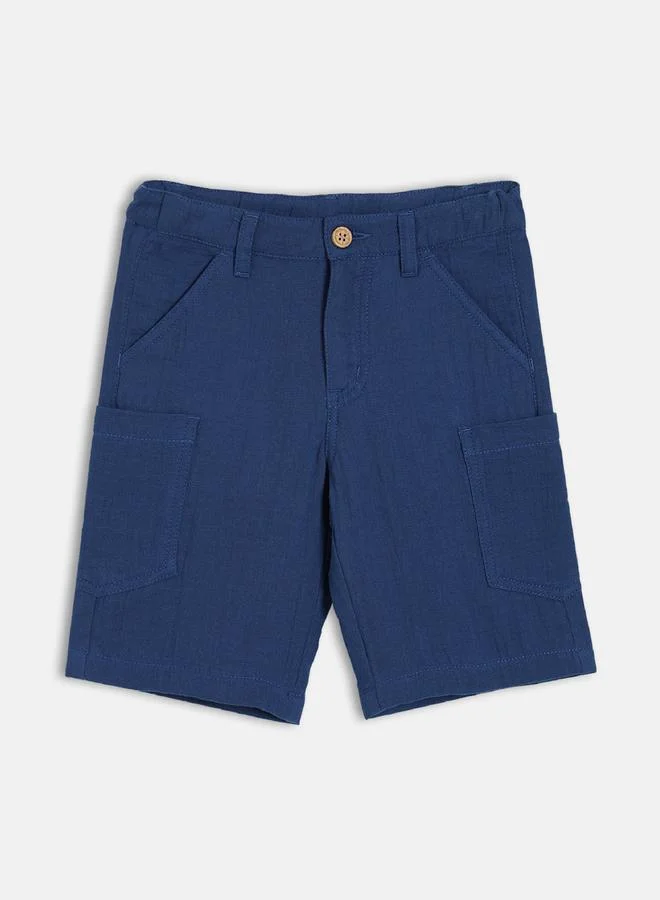 MINIKLUB Boys Cotton Woven Button Shorts
