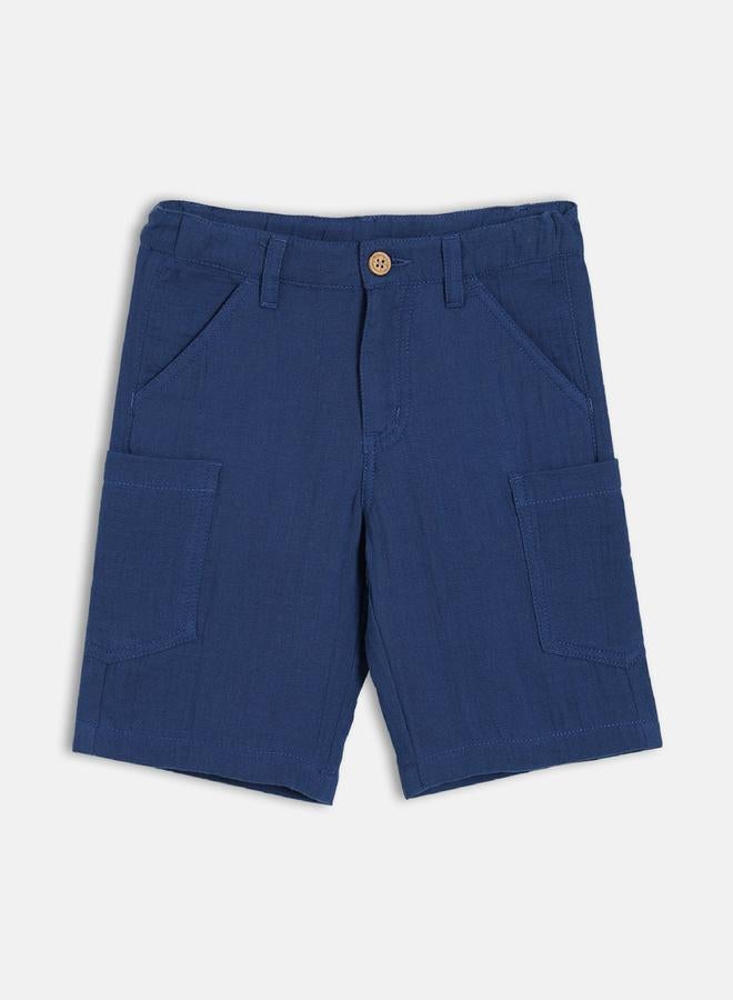 MINIKLUB Boys Cotton Woven Button Shorts - Image 1