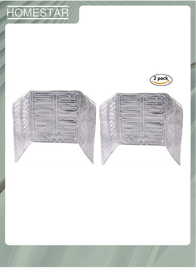 HOMESTAR - 2-Piece Aluminum Foil Gas Stove Oil Splatter Shield - Image 1