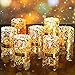 Cunhill Tealight Votive Wrap Votive Candle Holders Laser Cutting Paper Candle Holder for Table LED Tealight Decor Party Wedding Gold100 Pieces - Image 2
