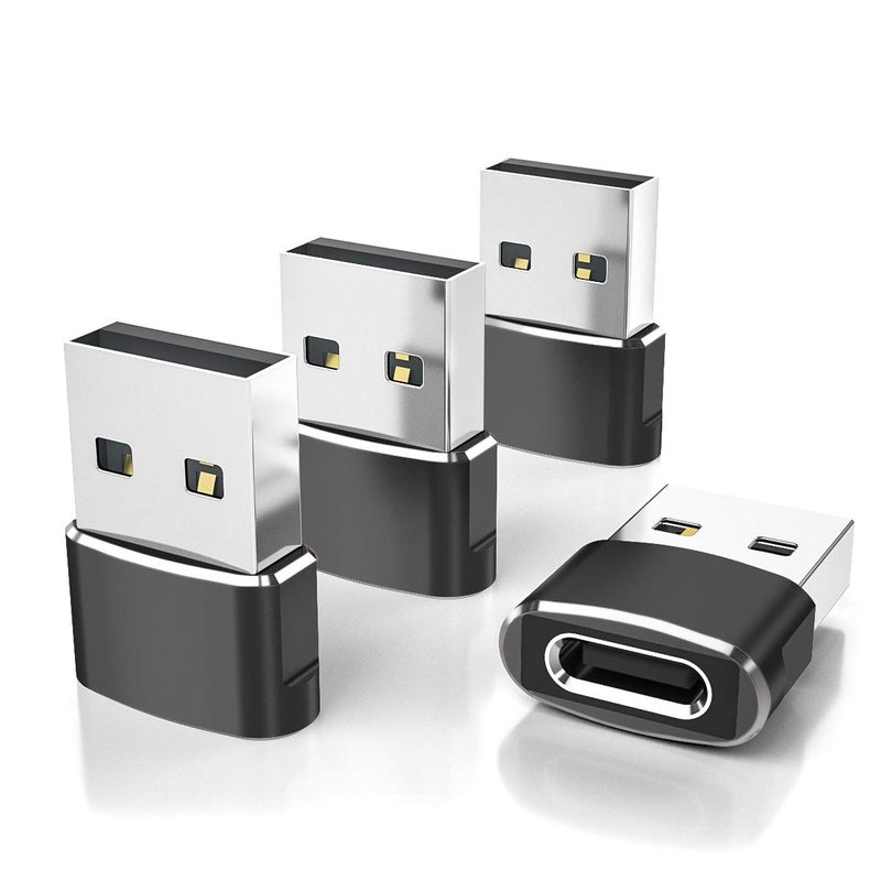 Elebase Elebase USB to USB C Adapter 4 Pack,USBC Female to A Male Car Charger,Type C Converter for iPhone 16 Pro Max,15 14 13 12 11 Plus,Apple Watch iWatch 10 9 8,Airpods,iPad Air Mini 6 7,Samsung Galaxy S25  - Image 1