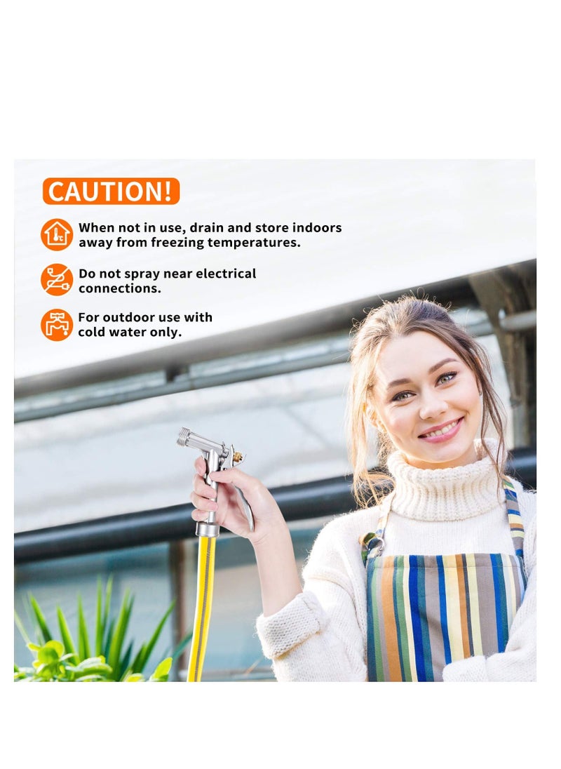 Garden Hose Nozzle Full Size Pistol Nozzle with Threaded Front Durable High Pressure Garden Hose Nozzle Rear Control Sprayer for Watering Plants Cleaning Car Washing Pets Showering 2 Pack - Image 3