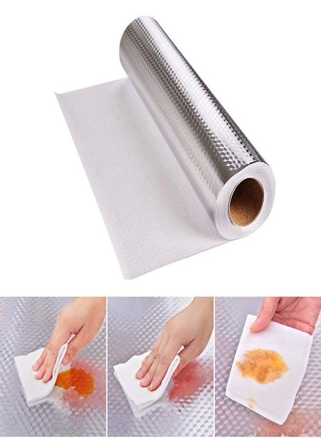 Kirfiz 2 Meters Aluminum Foil, Kitchen Back Splash Wallpaper, Kitchen Wall Stickers, DIY Home Furniture Decorate Foil Style Wallpaper, Oil Proof, Waterproof for Walls Cabinets Drawers and Shelves - Image 2