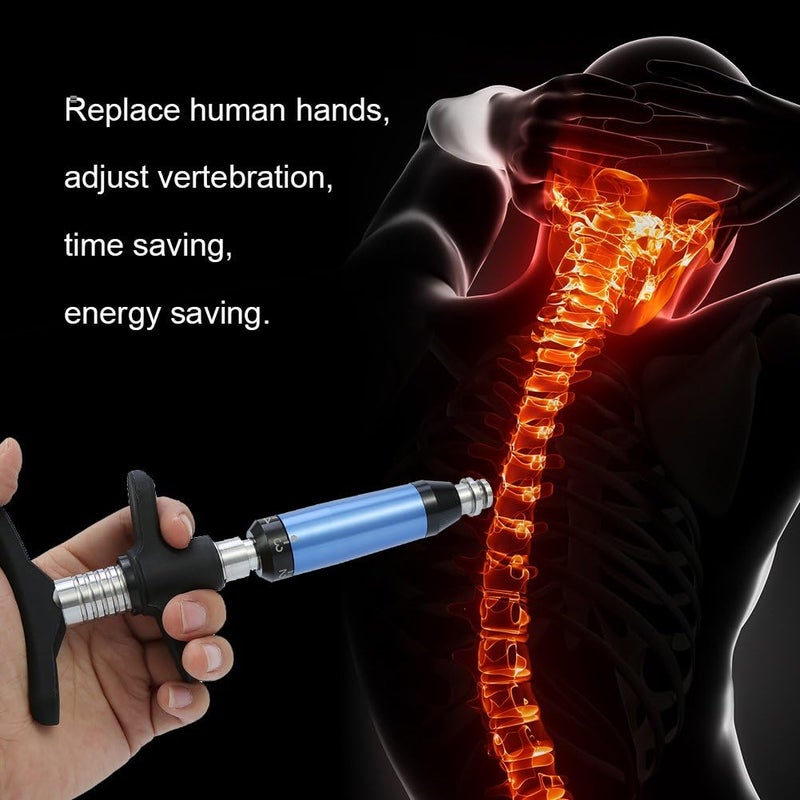 Zetiling Chiropractic Tool Manual Chiropractic Spine Adjusting Corrector Portable Spine Chiropractics Impulse Adjuster Spinal 6 Levels Forth Heads Spinal Massager Adjustment Kit4 Heads - Image 3