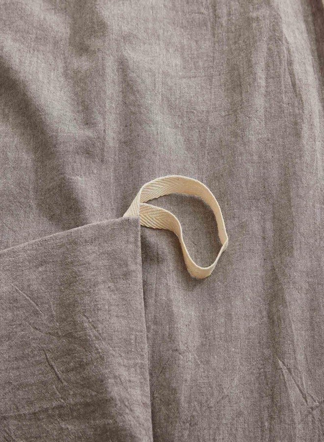 LOVQUE 100% Cotton Duvet Cover King Size, Mauve Brown Linen-Like Natural Bedding Set with Zipper Closure (No Comforter), King Size, Duvet Cover (104"x90") x 1, Pillowsham(20"x36") x 2 - Image 5