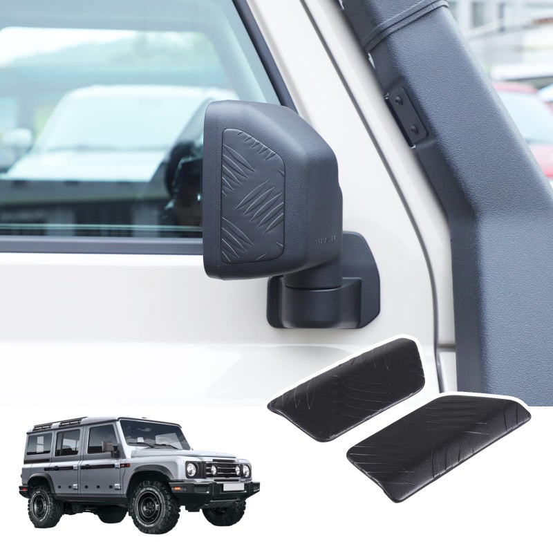 Bekantogy Car Rearview Mirror Guards AntiScratch Compatible with INEOS Grenadier 20202024 Aluminium Alloy Mirror AntiCutting Protection Trims Rearview Mirror Impact Protection Sticker Black