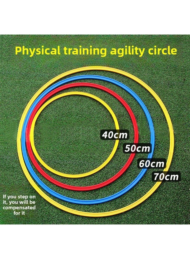 Agile Circle Children's Kindergarten Jumping Circle Ring Coordination Body Energy Ring Taekwondo Football Training Equipment Training Circle-Color:Small Hopscotch +250g Round Sandbag - Image 2