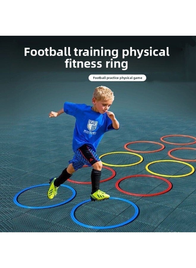 Agile Circle Children's Kindergarten Jumping Circle Ring Coordination Body Energy Ring Taekwondo Football Training Equipment Training Circle-Color:Small Hopscotch +250g Round Sandbag - Image 5