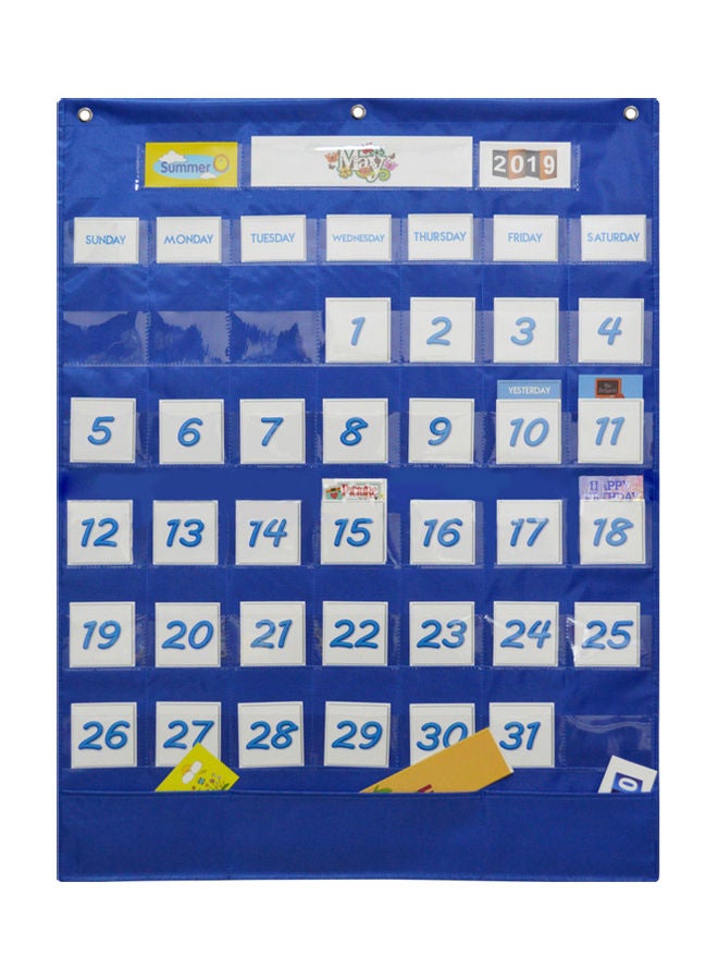School Classroom Calendar Blue - Image 1