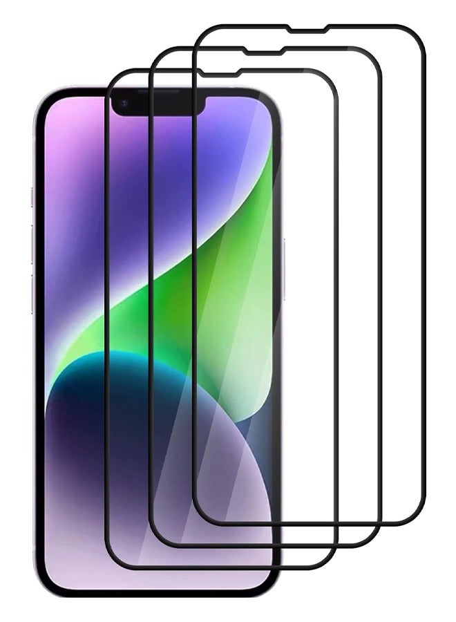 Pack Of 3 Screen Protector Designed For iPhone 14 Scratch Resistant 9H Hardness Tempered Glass Clear HD Clarity Edge to Edge Full Coverage Bubble Free Screen Protector For iPhone 14  - Image 1