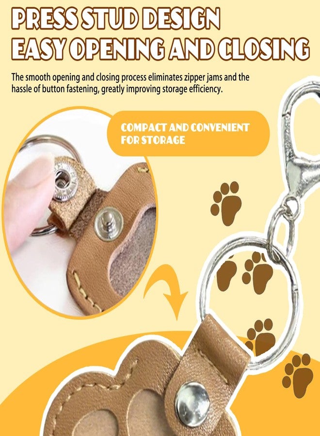 Treayes 3 Pcs Dog Fur Storage Keychain, Cute Leather Paw Keychain Pet Hair Keepsake Keyring, Unique Memorial Collection Key Chain, Pet Memorial Gifts for Bag Purse Paw Charm Key Holder(Gray,Black,Brown) - Image 4