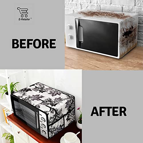 E-Retailer® Polyester 3-Layered Microwave Oven Top Cover With 4 Utility Pockets Suitable for Upto 30 Liter (Color- Black, Size-36x14 Inches) - Image 5
