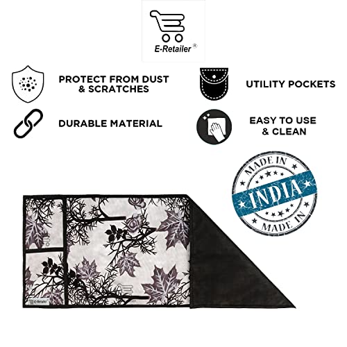 E-Retailer® Polyester 3-Layered Microwave Oven Top Cover With 4 Utility Pockets Suitable for Upto 30 Liter (Color- Black, Size-36x14 Inches) - Image 4