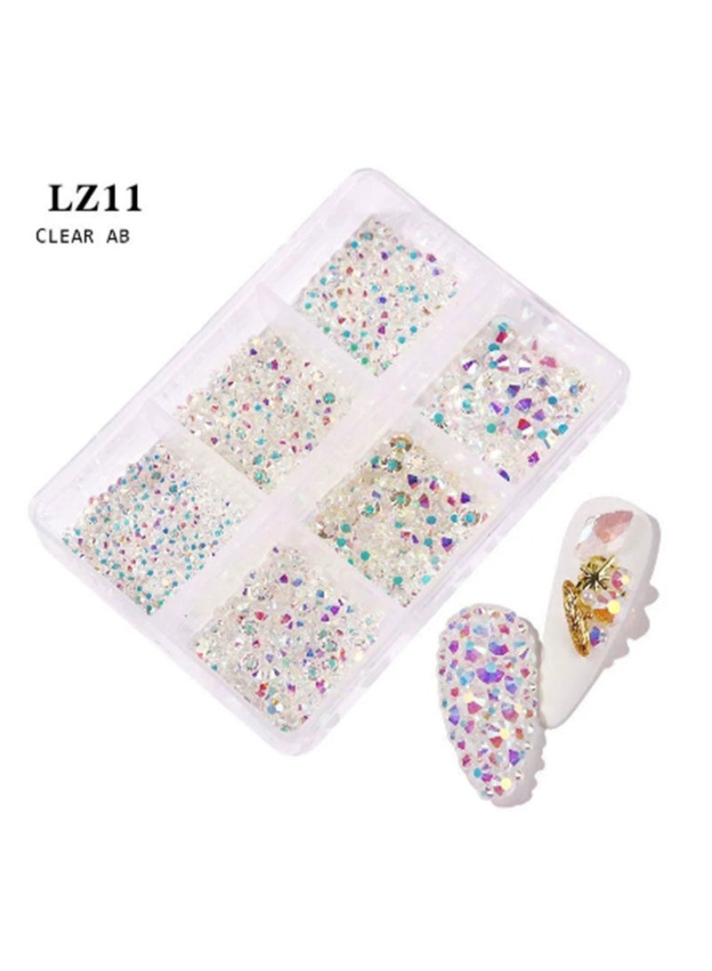 1000pcs Rhinestone أظافر زجاج الكريستال, 6 أحجام (Ss6-Ss30) الأظافر الحجر الكريم مسطحة ظهر Rhinestone مناسبة للحرف اليدوية, المجوهرات, الماس حجر ديي المجوهرات, الماس الأظافر الفن