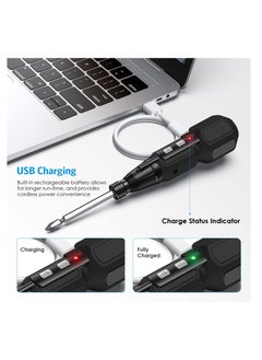 SYOSI Electric Screwdriver Cordless, Rechargeable Power Screwdrivers Set, Portable Automatic Home Repair Tool Kit with LED Lights and USB Cable  - Image 5