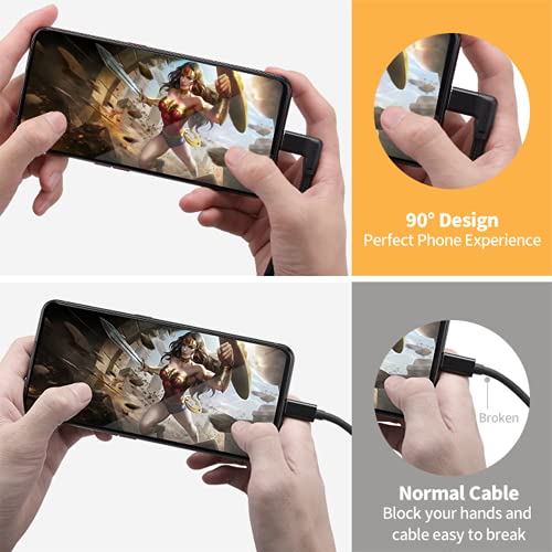 UseBean Right Angle USB C Extension Cable 1.6FT, 90 Degree USB-C 3.2 Gen 2 20Gbps Male to Female Type C 4K Video Extender Cord, for USBC Hub, MacBook, iPad Pro/Air/Mini, Galaxy S25/S24, iPhone 16 15 - Image 2