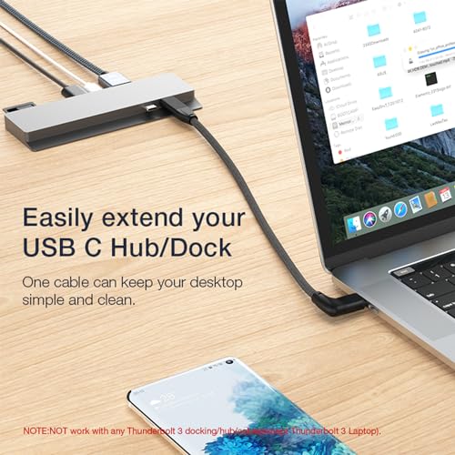 UseBean Right Angle USB C Extension Cable 1.6FT, 90 Degree USB-C 3.2 Gen 2 20Gbps Male to Female Type C 4K Video Extender Cord, for USBC Hub, MacBook, iPad Pro/Air/Mini, Galaxy S25/S24, iPhone 16 15 - Image 3