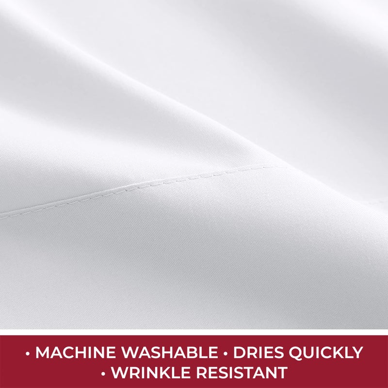 Mellanni RV Short Queen Sheets - 4 PC Iconic Collection Bedding - Hotel Luxury, Extra Soft, Cooling Bed Sheets - Deep Pocket up to 10 inch (RV/Short Queen, White) - Image 5