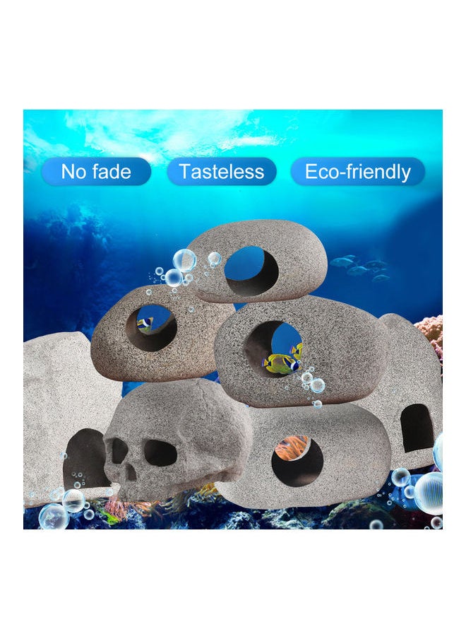 NIBEMINENT Aquarium Ceramic Cave Decoration Cichlid Stone Grey 16 x 9cm  - Image 3