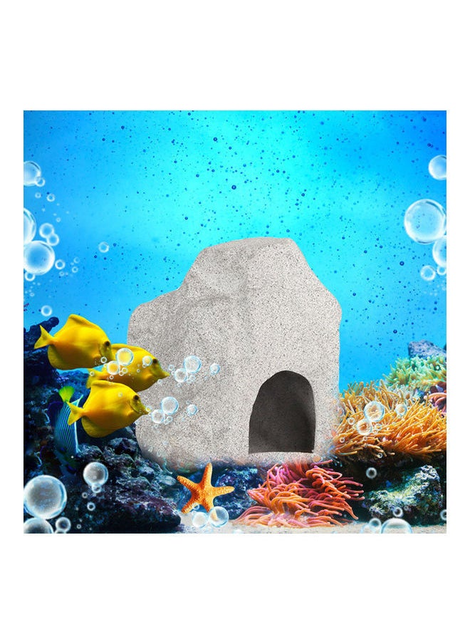 NIBEMINENT Aquarium Ceramic Cave Decoration Cichlid Stone Grey 16 x 9cm  - Image 2