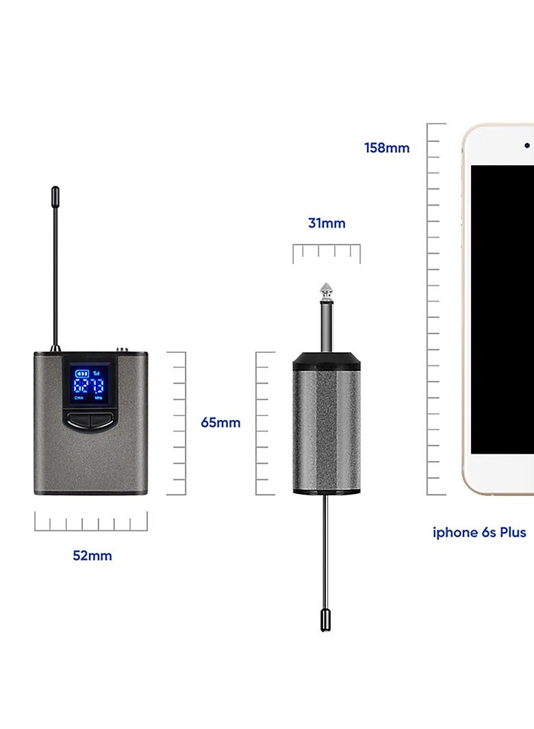 Portable Wireless Headset Microphone Lavalier Mic System Teaching Speech Interview Vlog Live Recording for iPhone Android PC (One to one headband and tie clip)  - Image 3