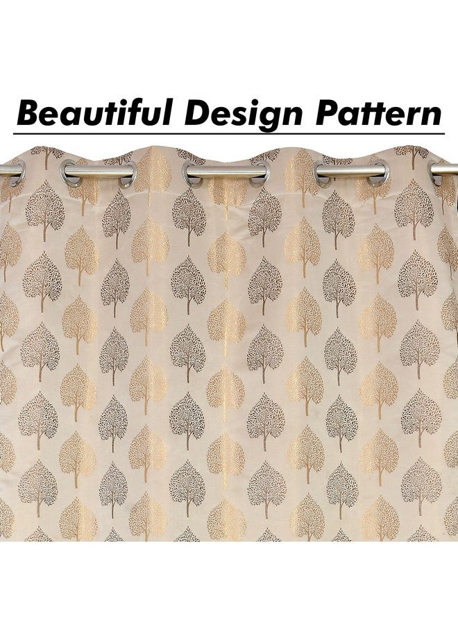 Yellow Weaves Yellow Weaves Rich Jacquard Fabric Curtains for Long Door, Lilac Leaf, 9 Feet, Pack of 1, Beige Brown - Image 2