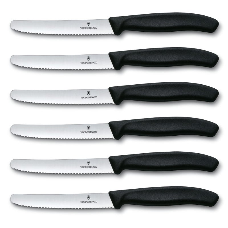 Victorinox 6.7833.6US1 sadf Swiss Classic 6-Piece Steak Knife Set, 4-1/2-Inch Serrated Blades with Round Tip, 4-Inch - Image 3