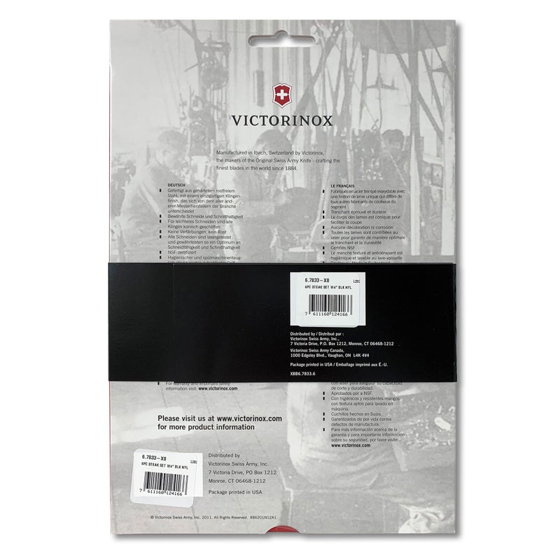 Victorinox 6.7833.6US1 sadf Swiss Classic 6-Piece Steak Knife Set, 4-1/2-Inch Serrated Blades with Round Tip, 4-Inch - Image 2