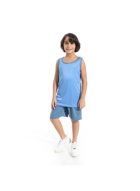 Boys' 2-piece tracksuit, T-shirt and shorts