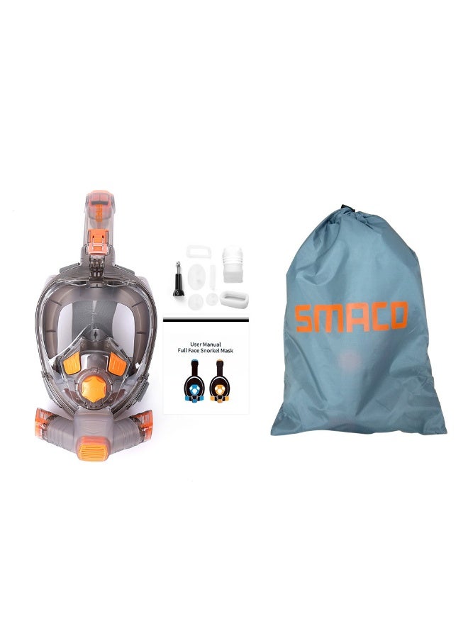 SMACO Full Face Snorkel Mask with Scuba Tank Compatibility – 180° Wide View, Anti-Fog, Waterproof, Smooth Breathing, CO₂ Separation, Camera Holder | Snorkeling Gear（Without gas cylinder） - Image 1