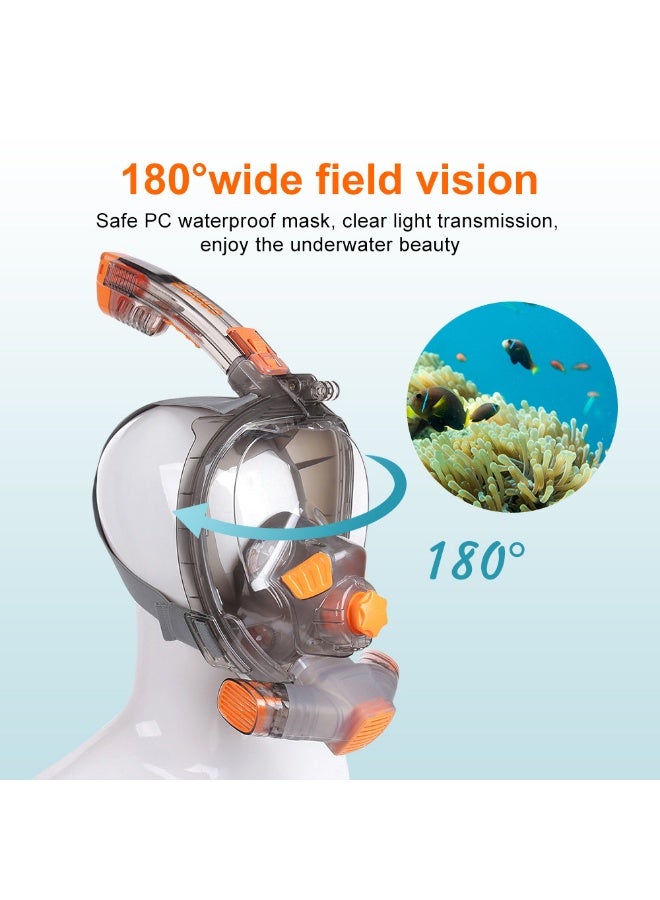 SMACO Full Face Snorkel Mask with Scuba Tank Compatibility – 180° Wide View, Anti-Fog, Waterproof, Smooth Breathing, CO₂ Separation, Camera Holder | Snorkeling Gear（Without gas cylinder） - Image 4