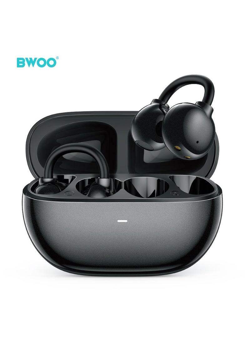 BWOO Open Ear Clip-On Earbuds With Anti-Drop Design Bt V5.3 Black - Image 1