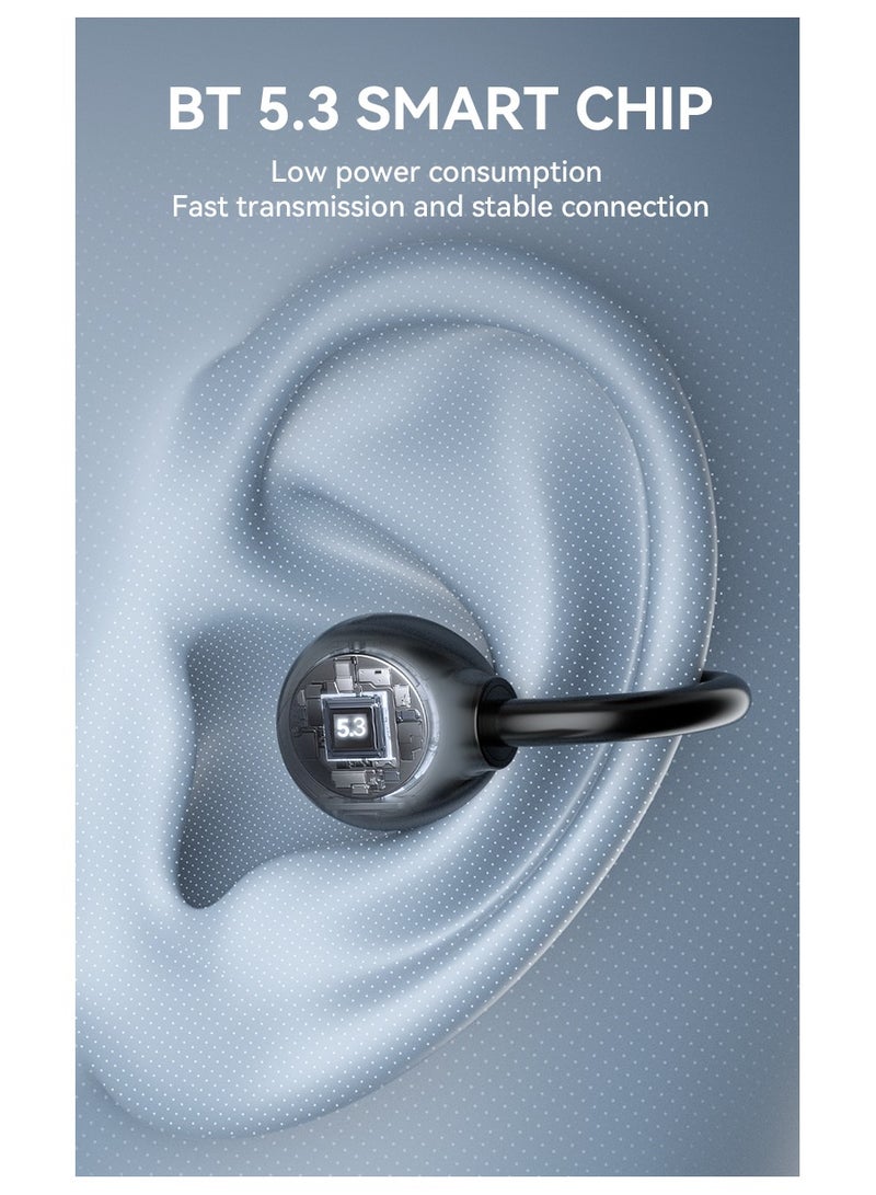 BWOO Open Ear Clip-On Earbuds With Anti-Drop Design Bt V5.3 Black - Image 4