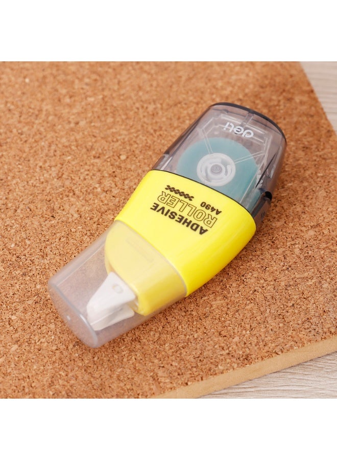 Deli EA49011 STICK UP BOPP+Glue Adhesive Roller, Transparent Glue, Yellow & Black Shell – 1PCS/Blister Card for Crafts & Office Use - Image 5