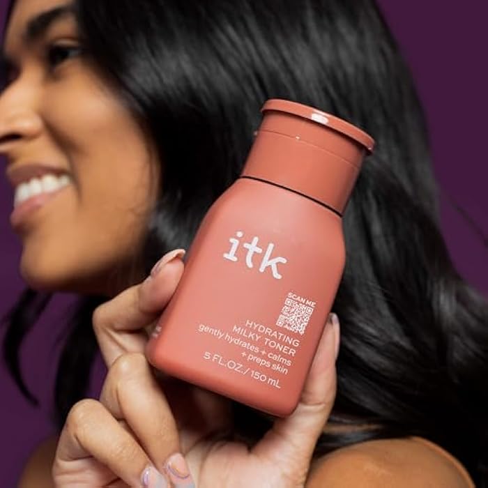 ITK Hydrating Hyaluronic Acid Milky Face Toner for Dry Skin + Redness with Green Tea + Squalane - Prep, Tone + Calm Skin for Women - Soothing Vegan Moisturizing Facial Toner - 5 oz. - Image 3