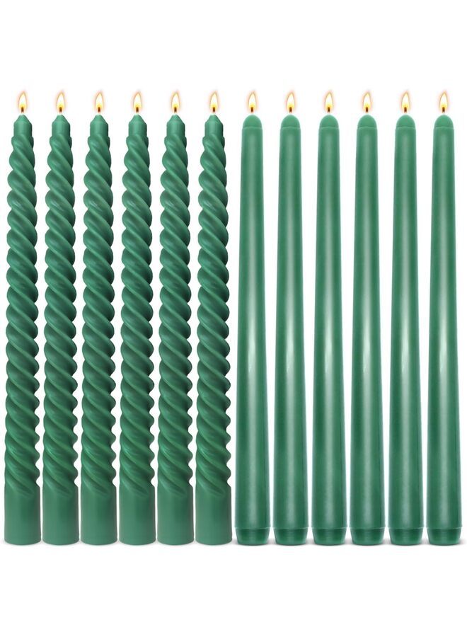 يُسلِّم 16 شمعة مدببة، 10 بوصات، بدون رائحة أو دخان، مناسبة للمنزل، وحفلات الزفاف، وأعياد الميلاد، وديكور المنزل؟ أخضر؟ - Image 1